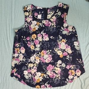 Maurices Floral Tank Top - Navy and Multicolor